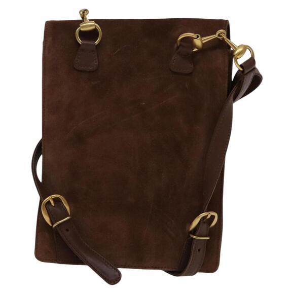 GUCCI Horsebit Backpack Suede Brown Gold - Picture 2 of 16